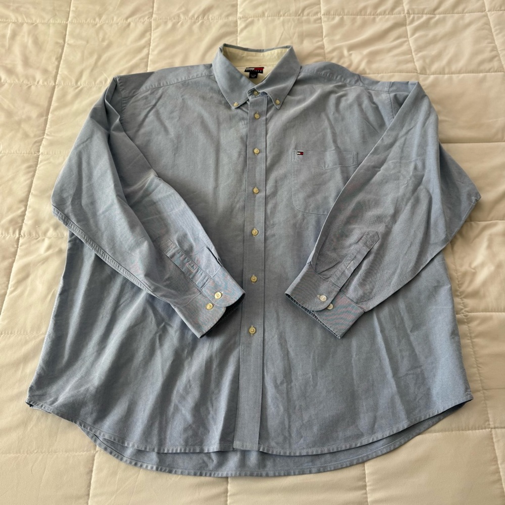 Tommy Hilfiger Light Blue Button-Down Dress Shirt Size XXL